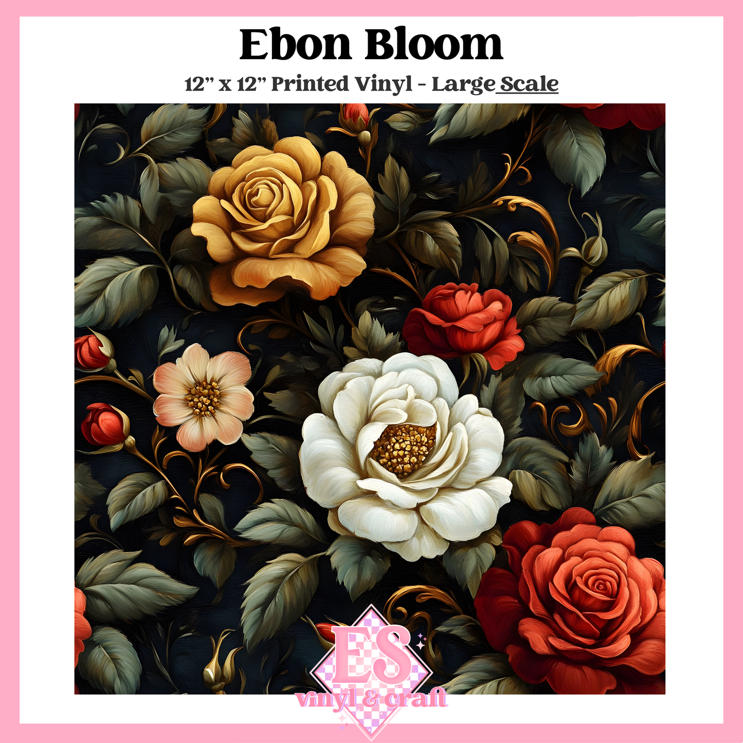 Ebon Bloom - Small or Large Scale Options - 12" x 12" Sheet image 2