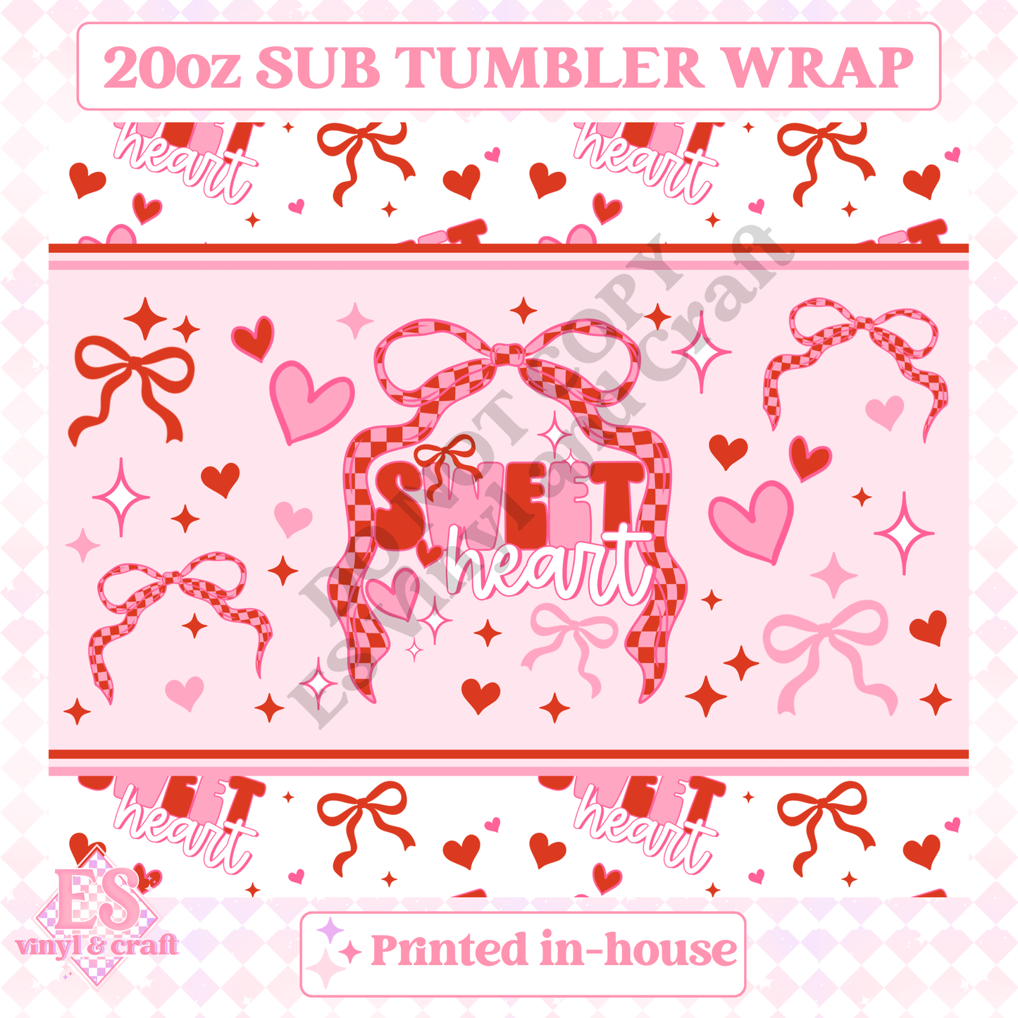 Sweetheart - Full 20oz Tumbler Sublimation Print image 1
