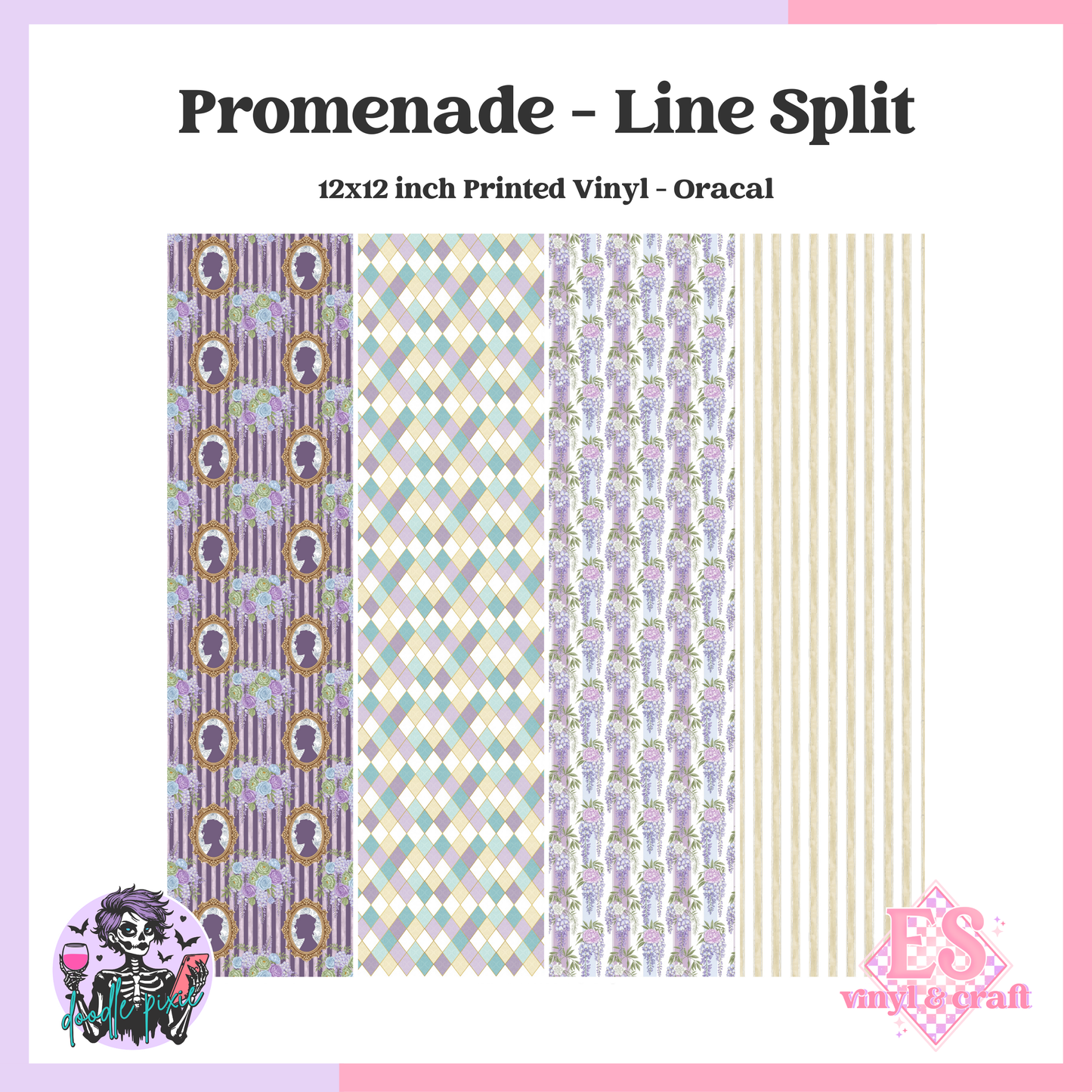 Promenade - Line Split 12" x 12" Printed Vinyl image 0