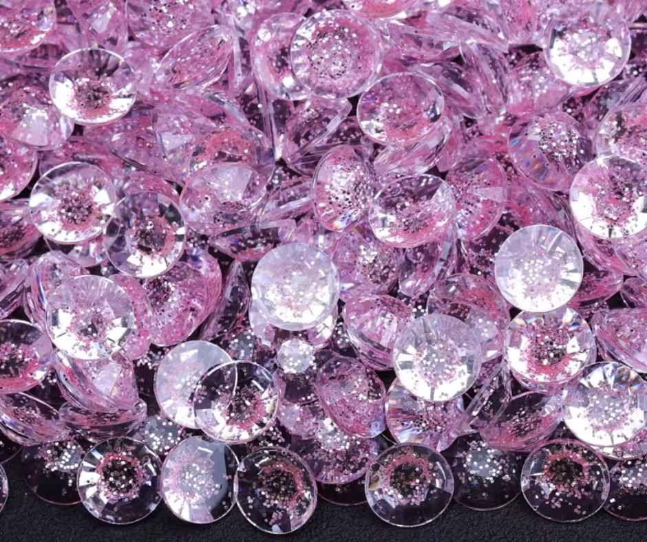 Light Pink - Starry Glitter Jelly Rhinestones (3mm, 4mm & 5mm) image 0