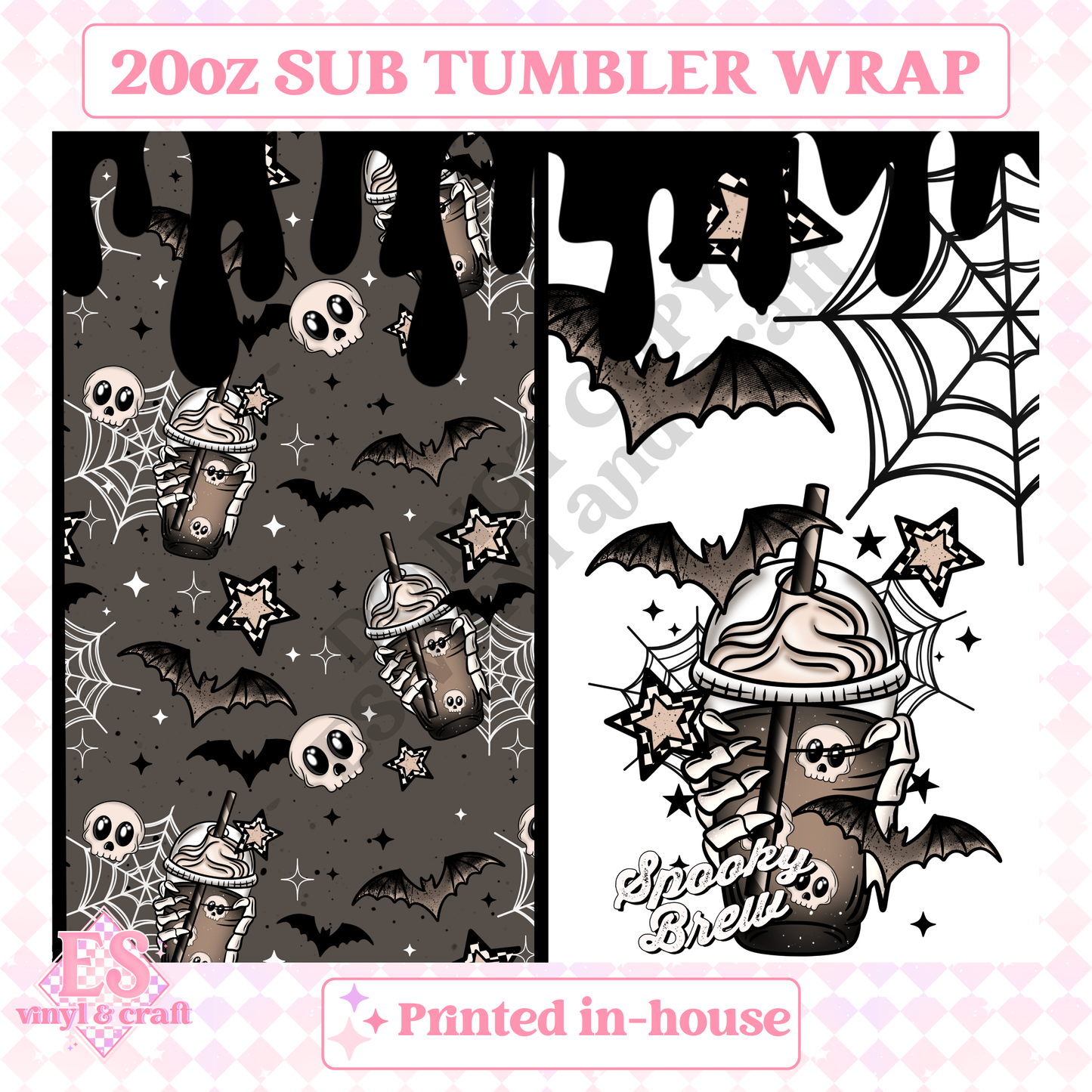 Spooky Coffee - Full 20oz Tumbler Sublimation Print image 1