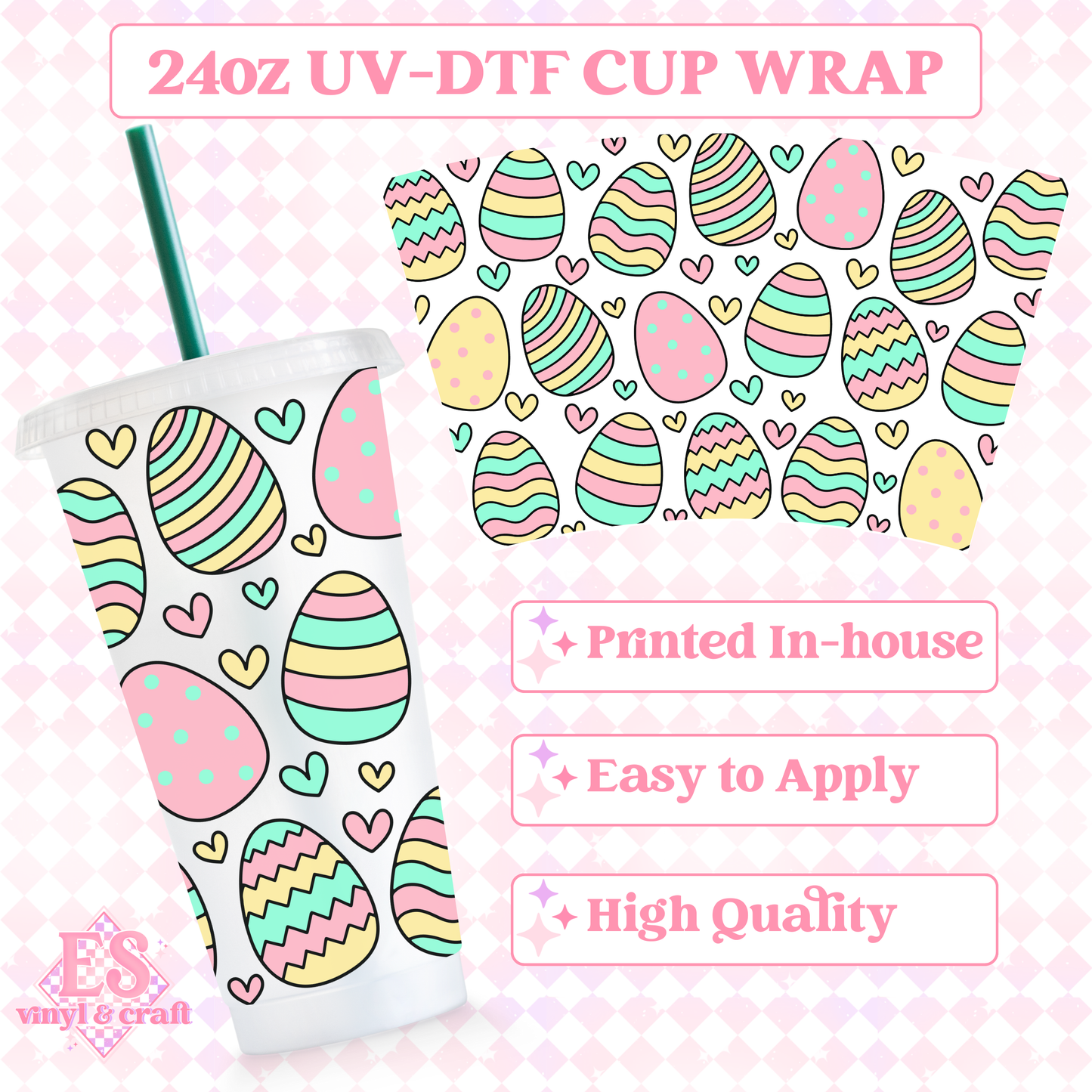 Easter Mini Eggs - UVDTF 24oz Cold Cup Wrap image 0