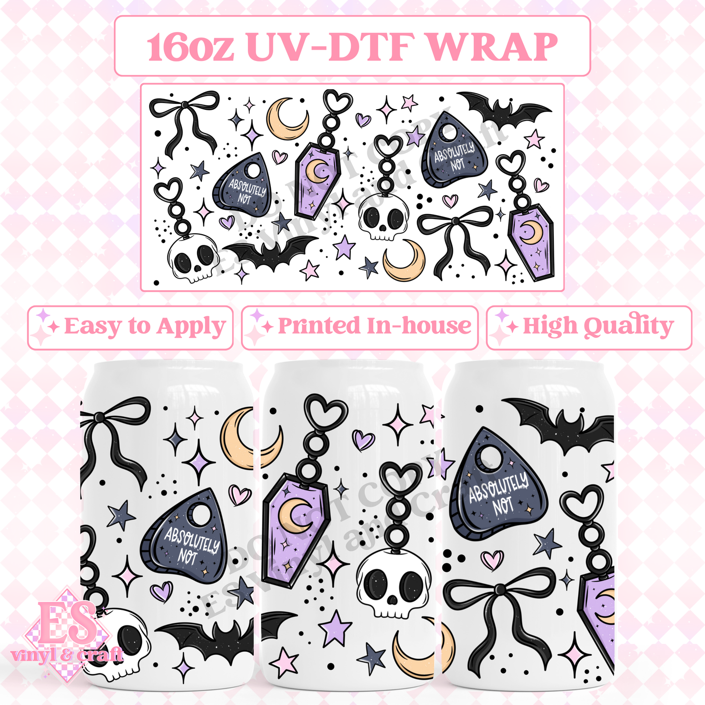 Absolutely Not - 16oz Beer Can / Libbey UV-DTF Transfer image 0