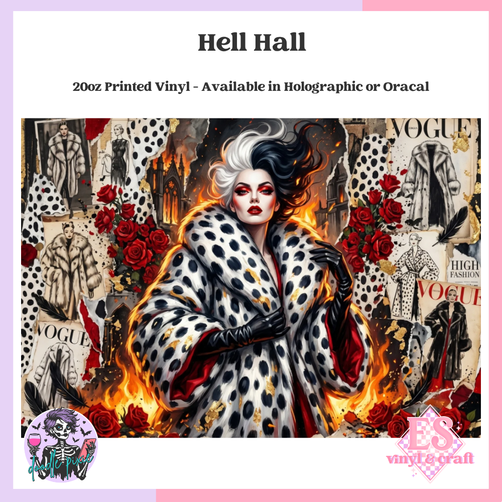 Hell Hall - 20oz Printed Tumbler Self Adhesive Vinyl