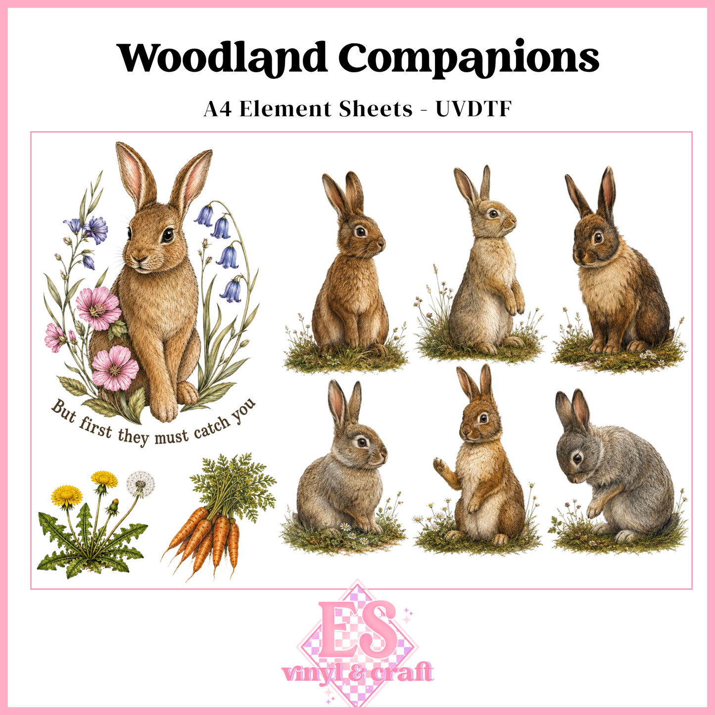 Woodland Companions - UVDTF Element Sheet (A4 Sheet)