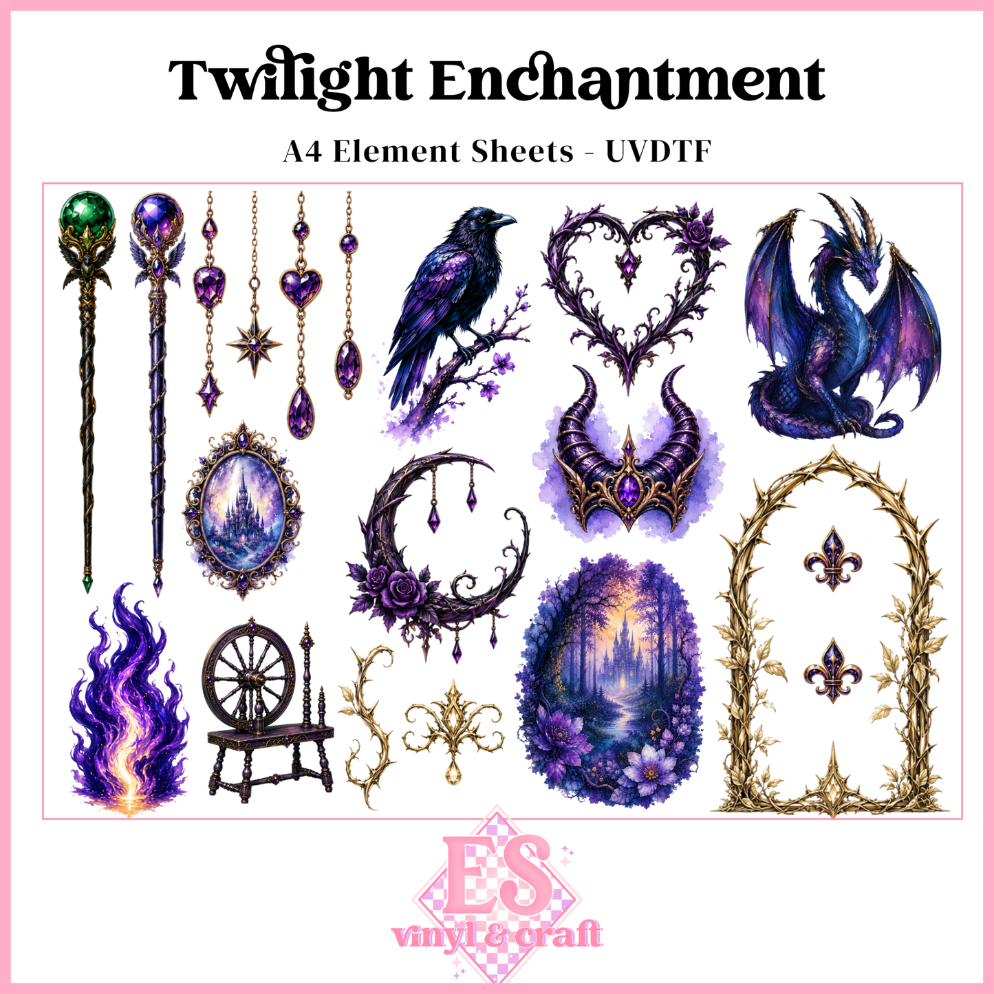 Twilight Enchantment - UVDTF Element Sheet (A4 Sheet)