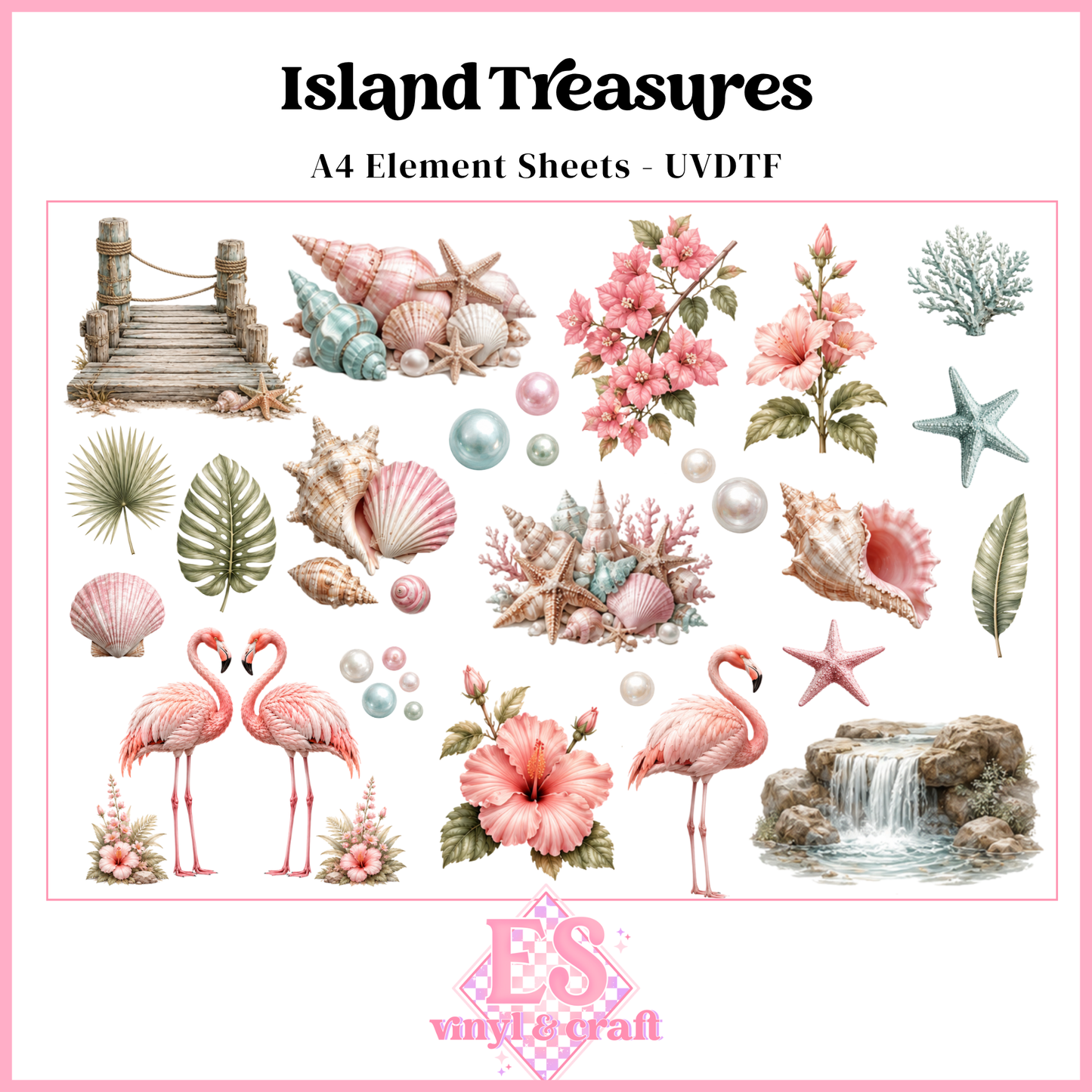 Island Treasures - UVDTF Element Sheet (A4 Sheet)