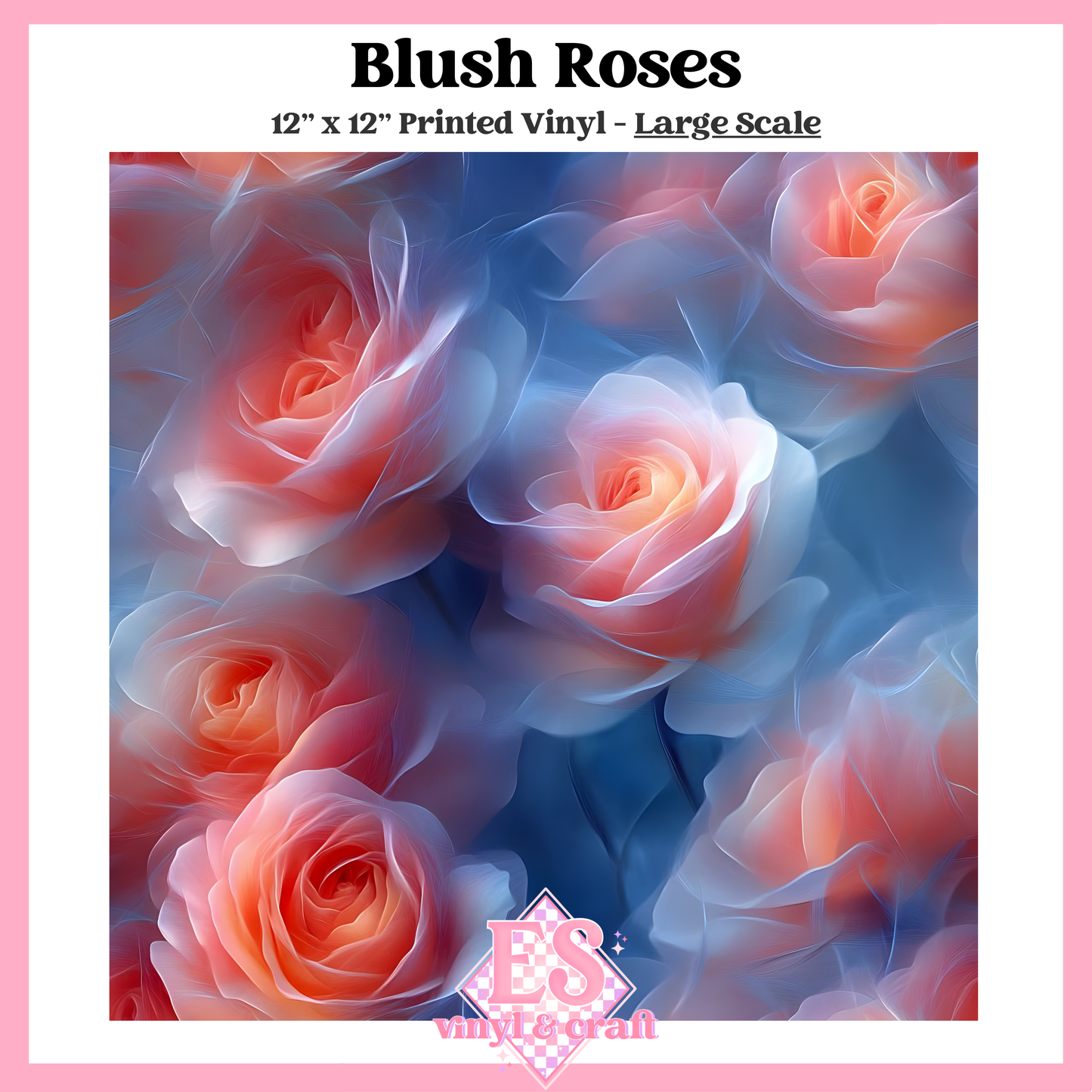 Blush Roses - Small or Large Scale Options - 12" x 12" Sheet image 2