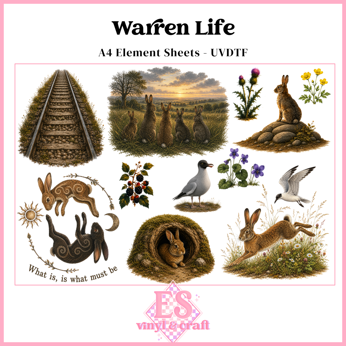 Warren Life - UVDTF Element Sheet (A4 Sheet)