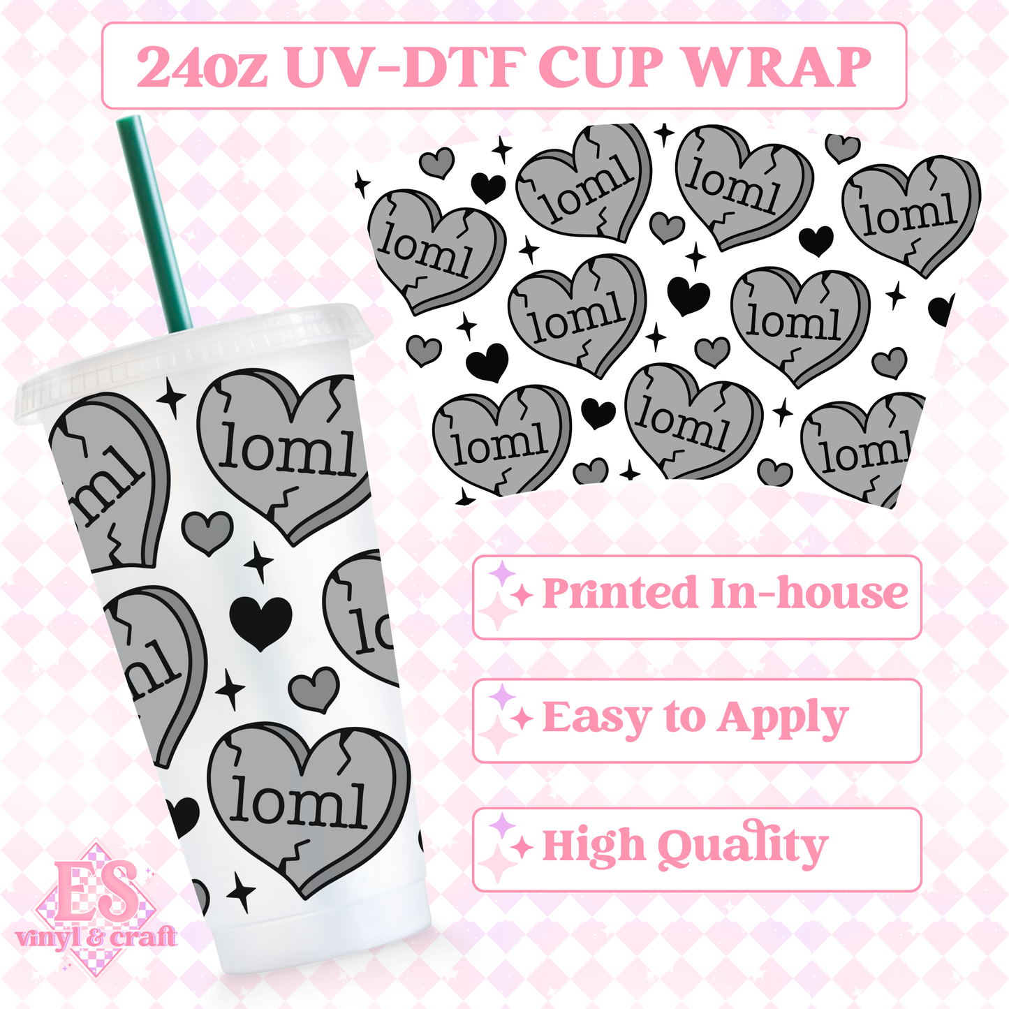 loml TTPD - UVDTF 24oz Cold Cup Wrap image 0