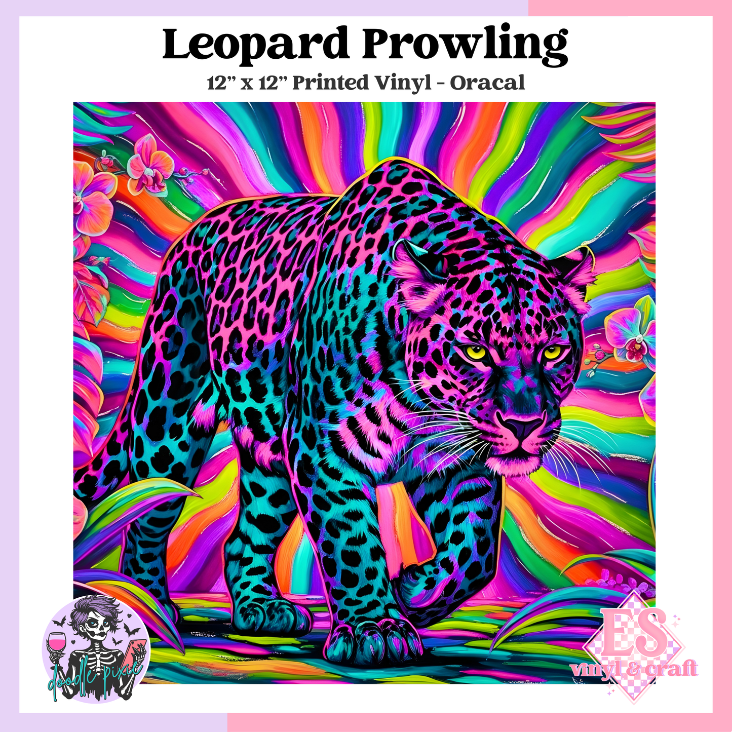 Leopard Prowling - 12" x 12" Printed Vinyl image 0