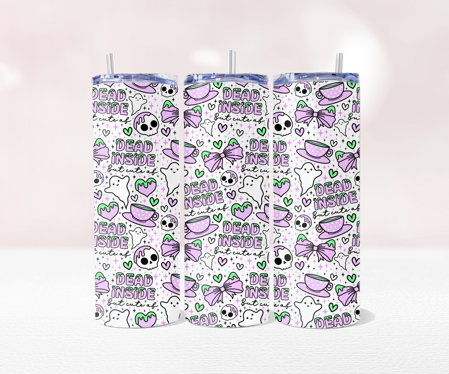 Dead Inside Seamless - Full 20oz Tumbler Sublimation Ready To Print image 0