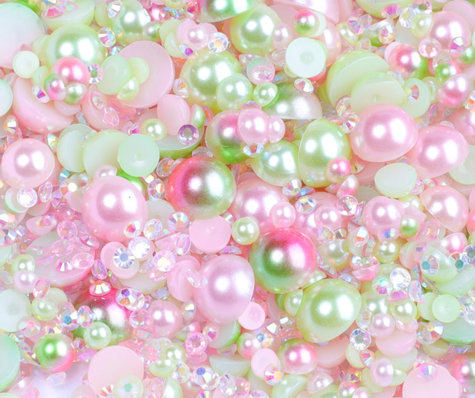 Watermelon - Pearl & Rhinestone Mix image 0