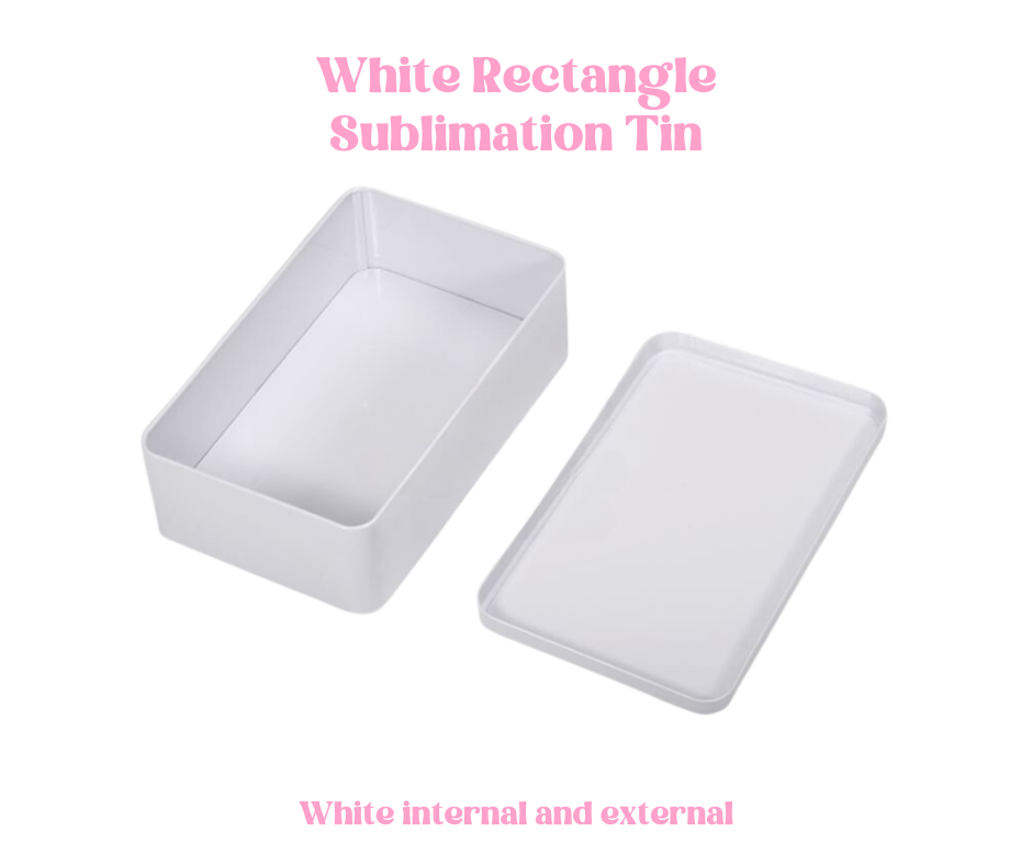 White Rectangle Sublimation Tin 18cm x 11cm x 5.5cm image 2