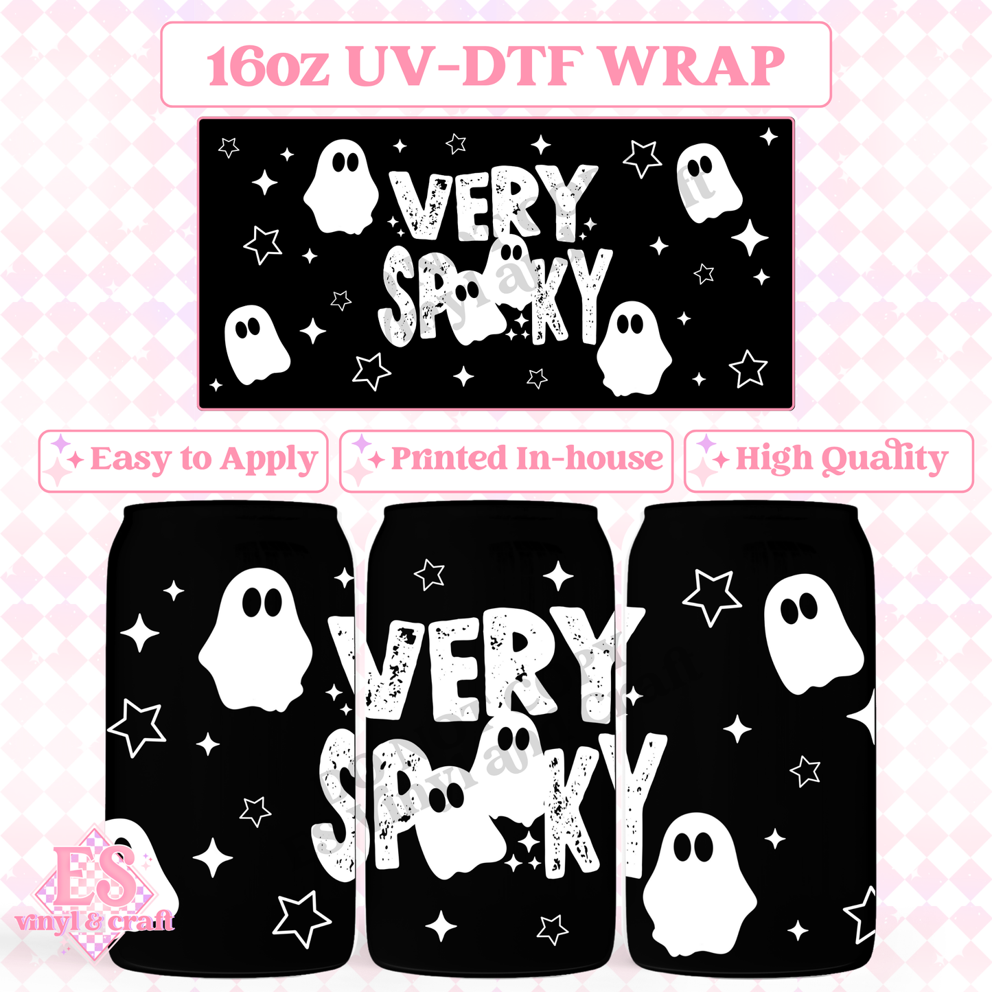 Very Spooky - 16oz Beer Can / Libbey UV-DTF Transfer image 0