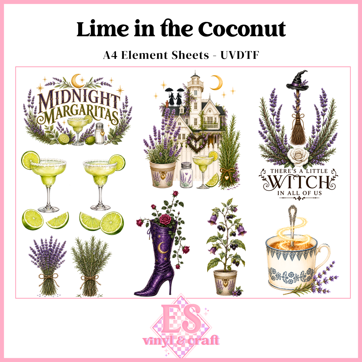 Lime in the Coconut - UVDTF Element Sheet (A4 Sheet)