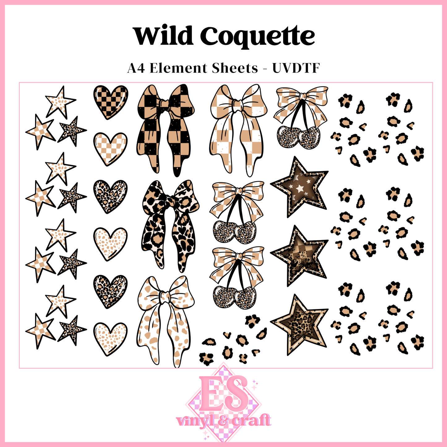Wild Coquette - UVDTF Element Sheet (A4 Sheet)