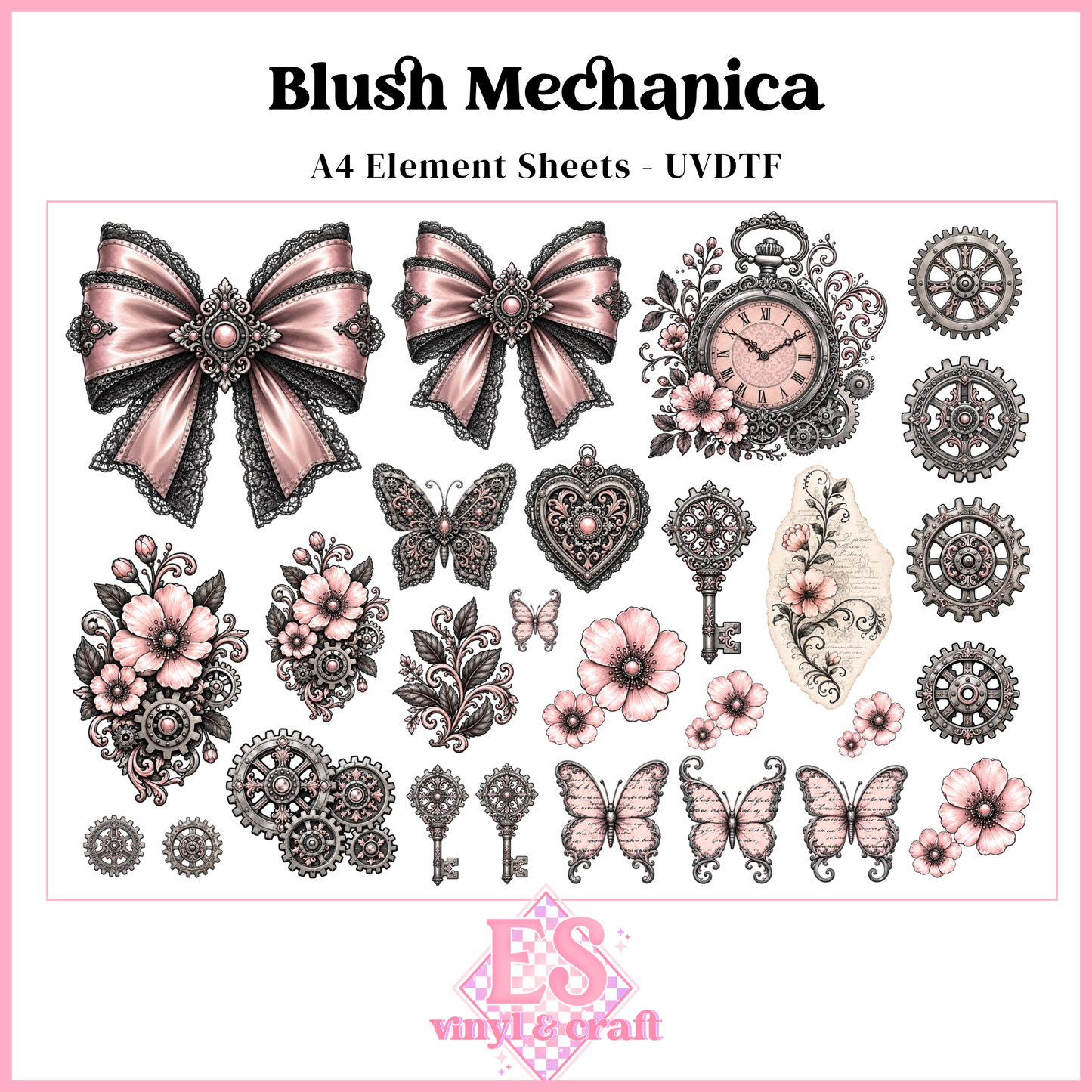 Blush Mechanica - UVDTF Element Sheet (A4 Sheet)