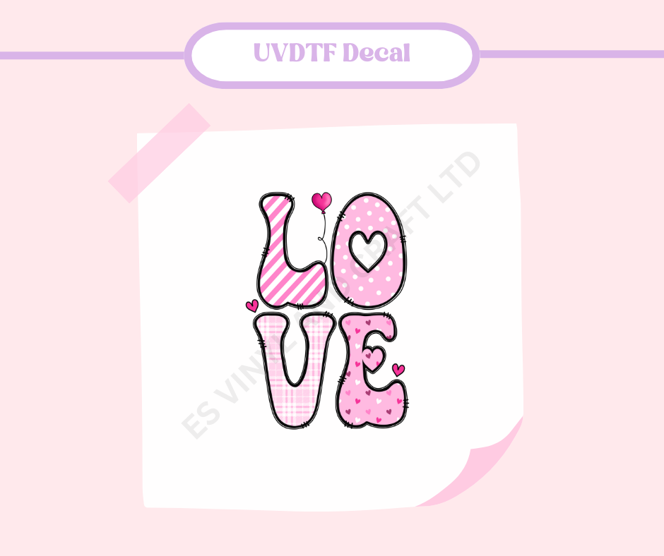 LOVE Patterned - UVDTF Decal image 0