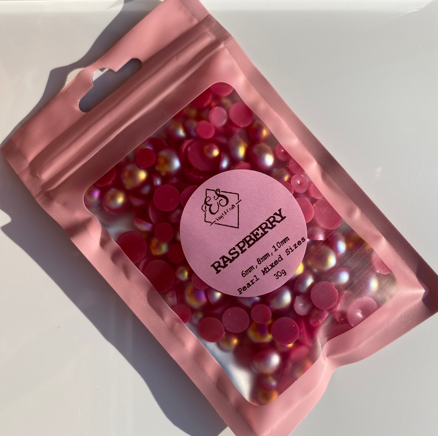 Raspberry - Pearl Mix 6mm, 8mm & 10mm image 1