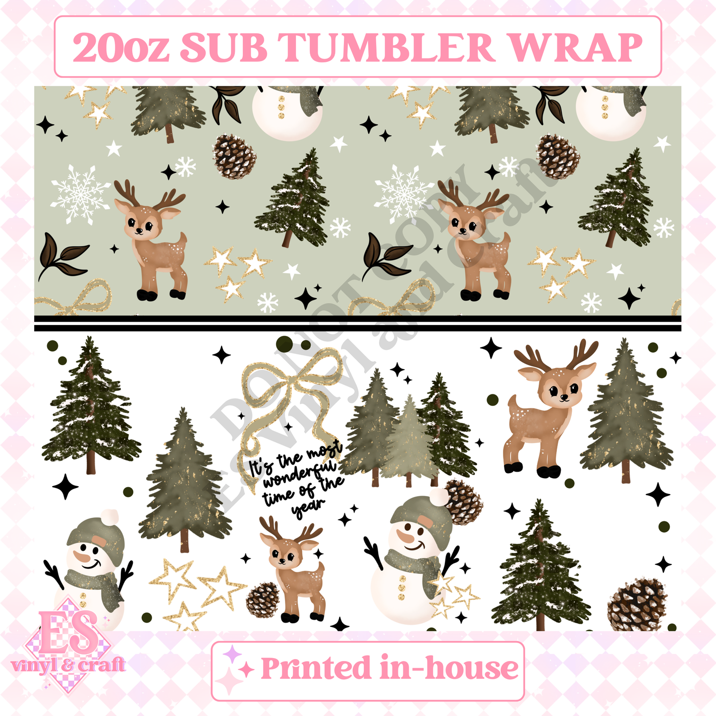 Wonderful Time of the Year - Full 20oz Tumbler Sublimation Print image 1