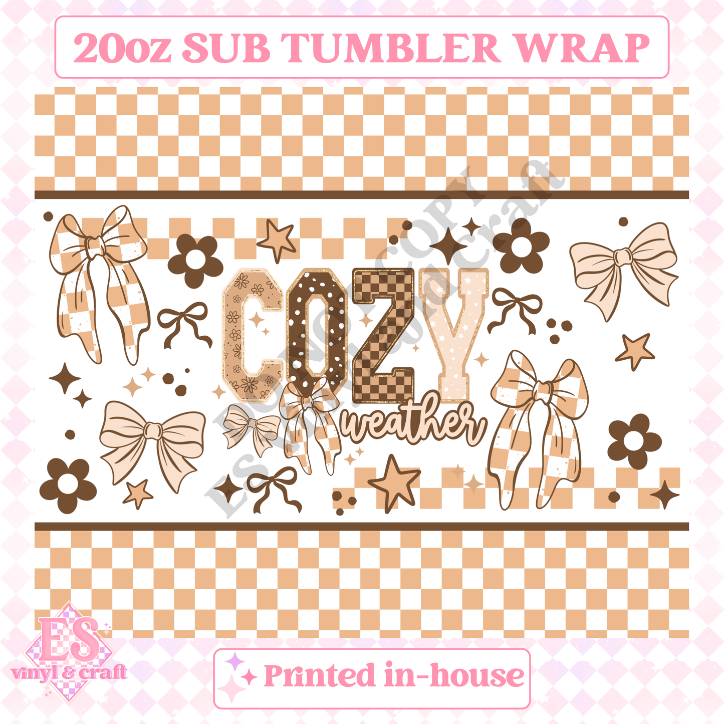 Cozy Weather - Full 20oz Tumbler Sublimation Print image 1