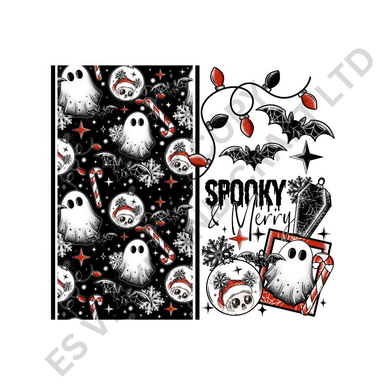 Spooky Merry - Full 20oz Tumbler Sublimation Ready image 1