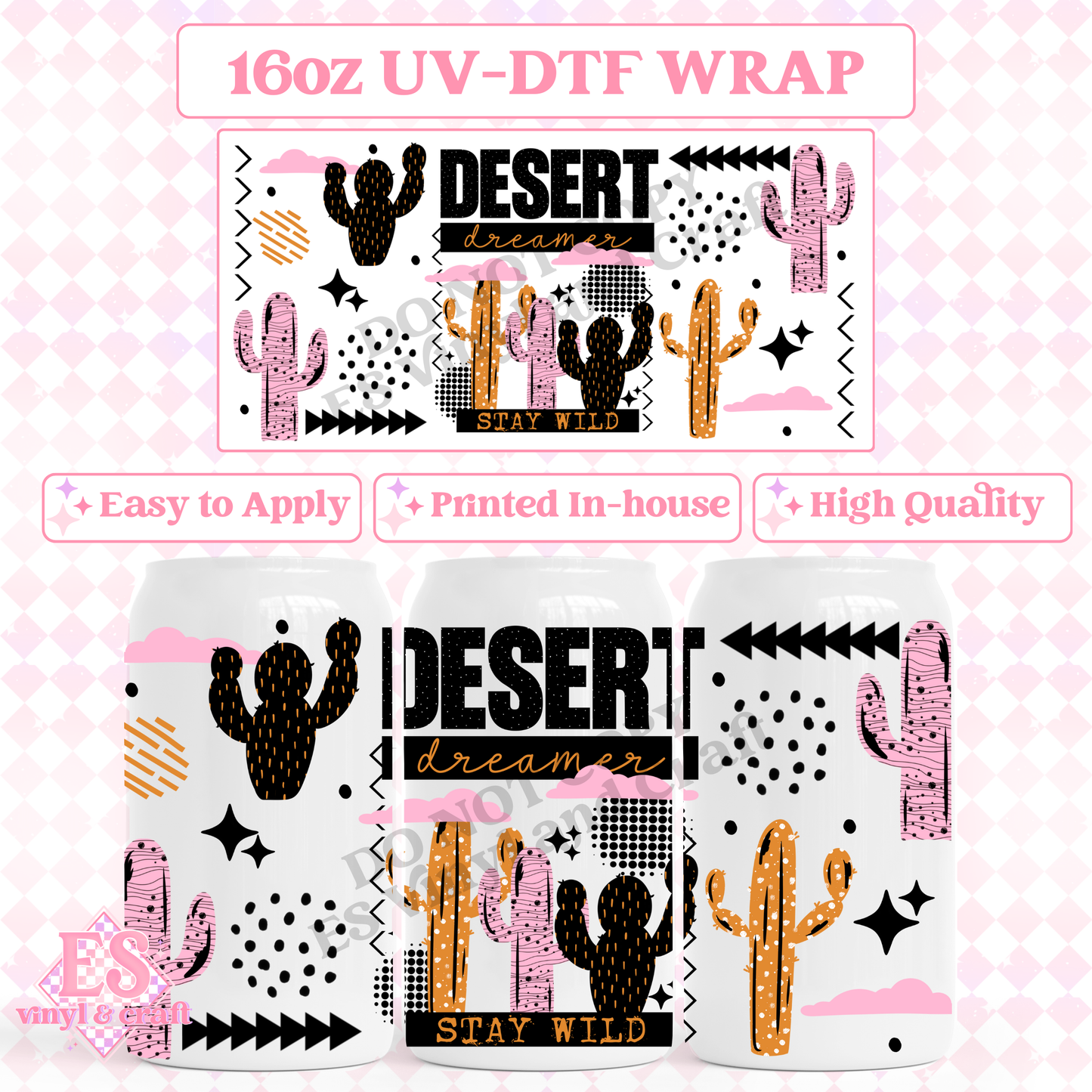 Desert Dreamer - 16oz Beer Can / Libbey UV-DTF image 0