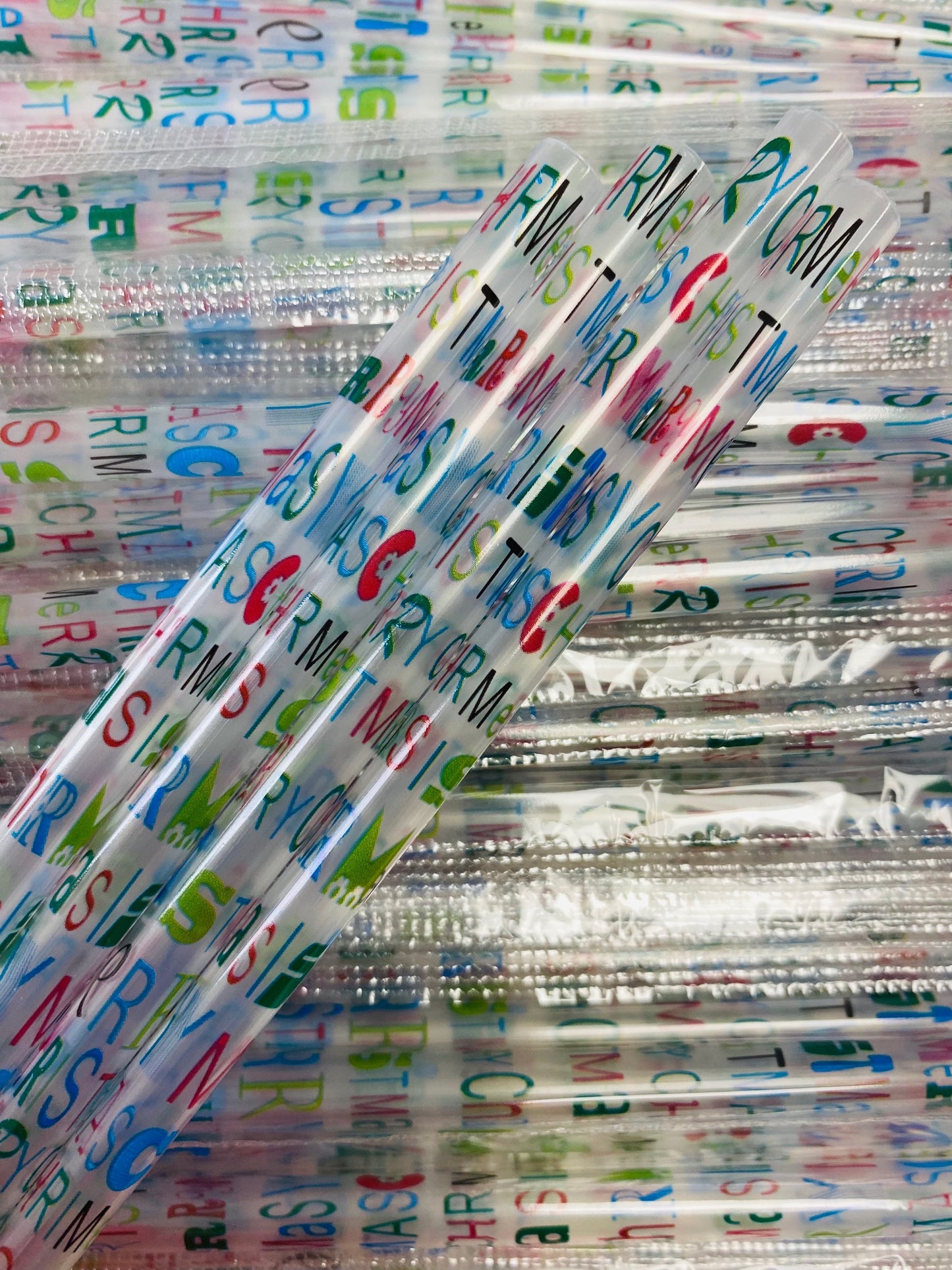 Christmas Letters Clear Straw image 0