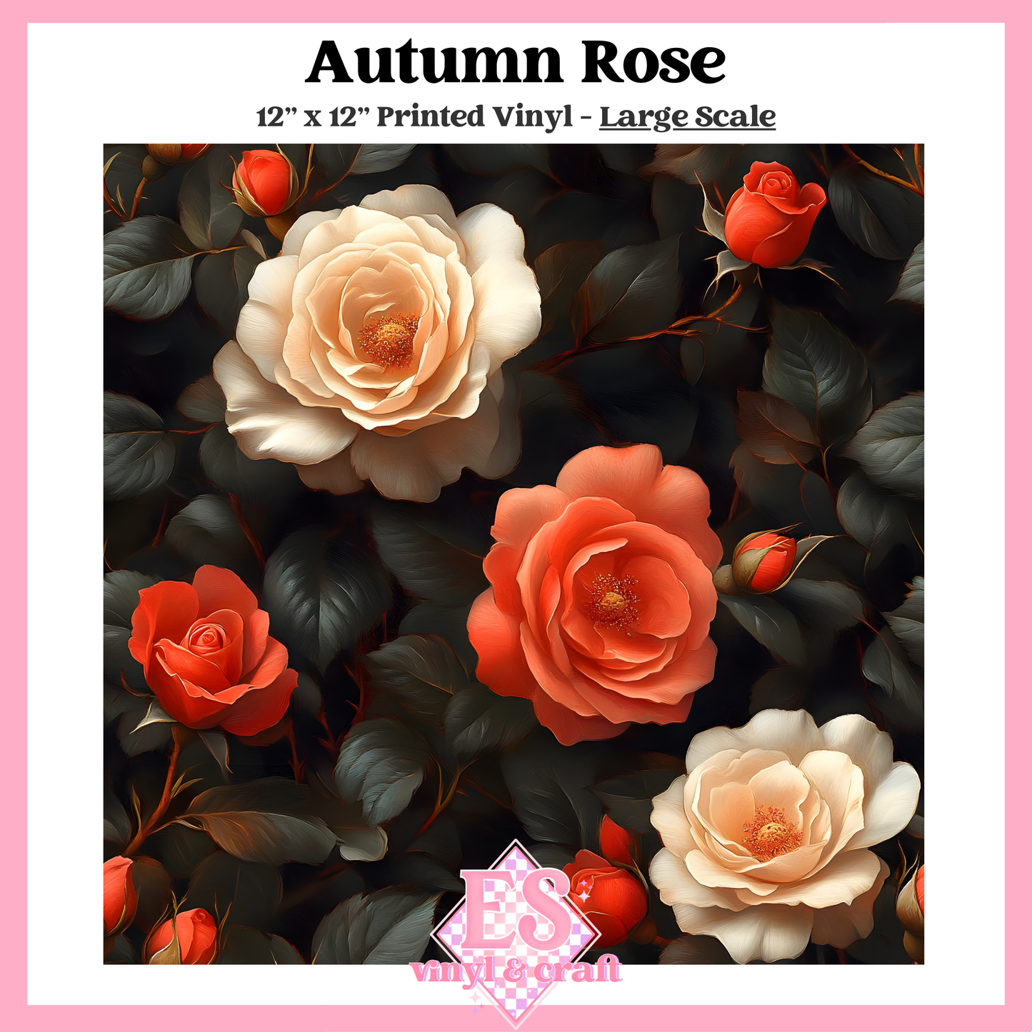 Autumn Rose - Small or Large Scale Options - 12" x 12" Sheet image 2
