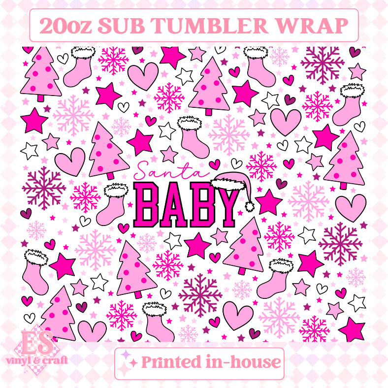 Santa Baby - Full 20oz Tumbler Sublimation Print image 1