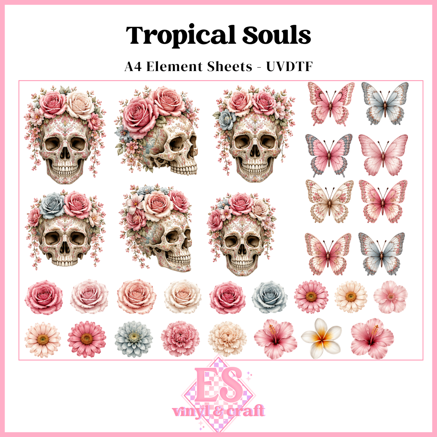 Tropical Souls - UVDTF Element Sheet (A4 Sheet)