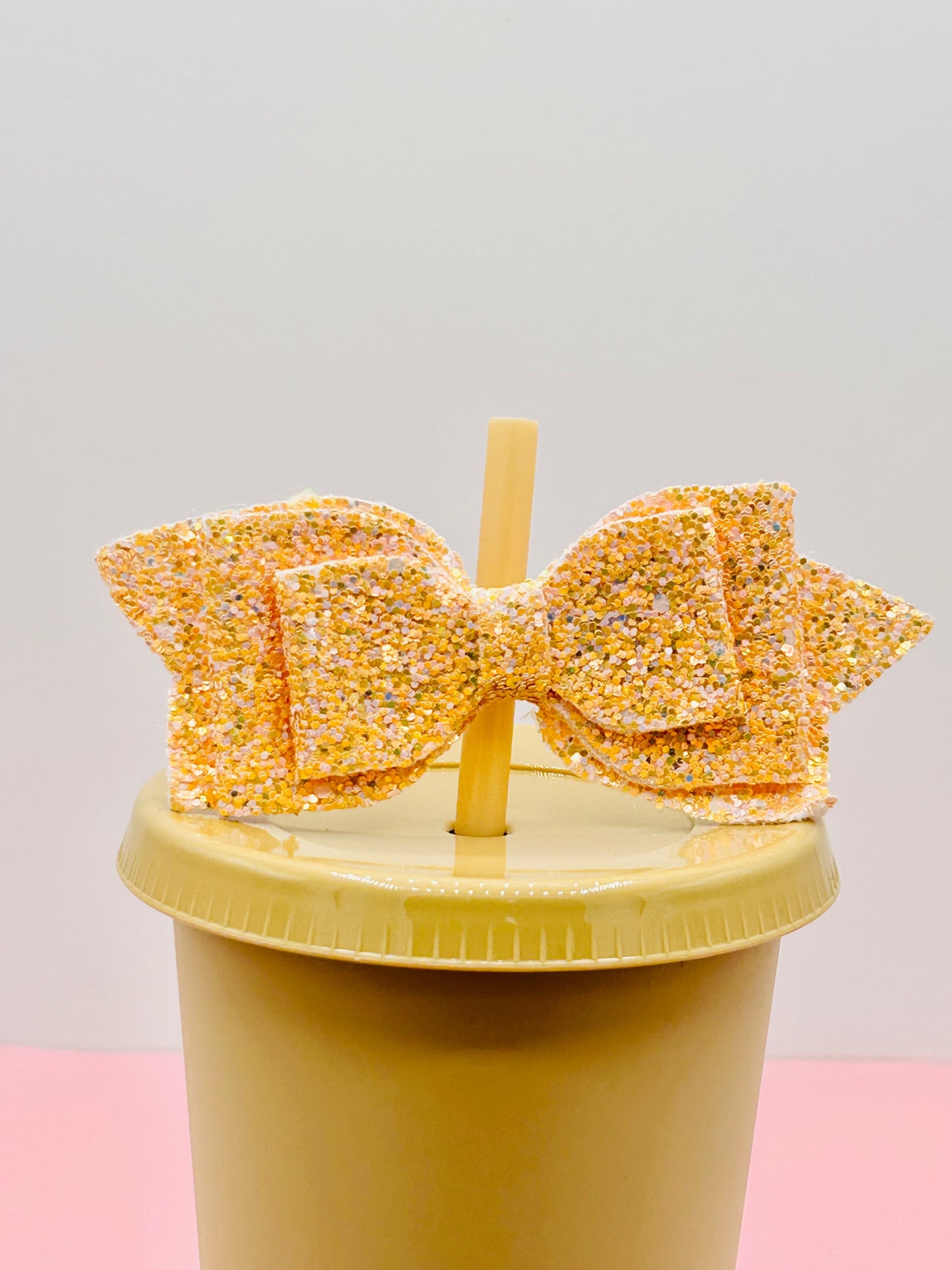 Bow Straw Topper - Apricot image 0