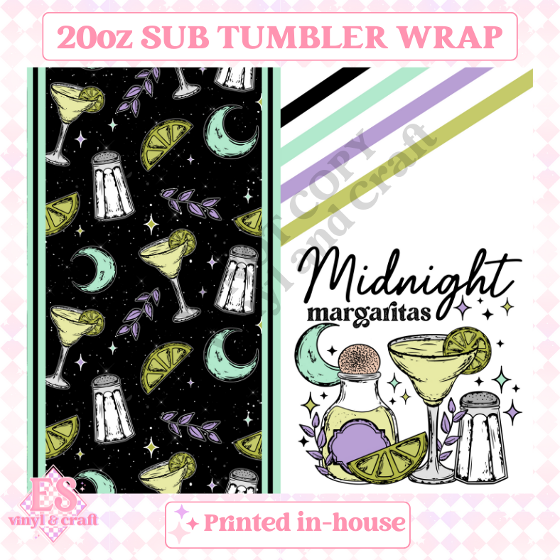 Midnight Margaritas - Full 20oz Tumbler Sublimation Print image 1
