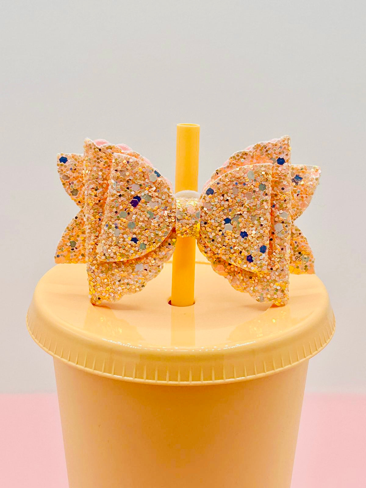 Bow Straw Topper - Peach image 0