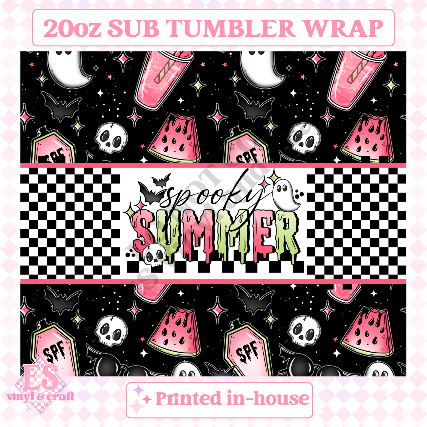 Spooky Summer - Full 20oz Tumbler Sublimation Print image 1