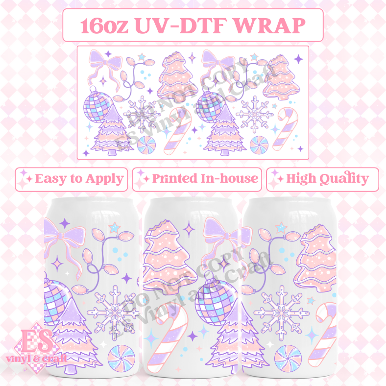 Pastel Winter - 16oz Beer Can / Libbey UV-DTF Transfer image 0