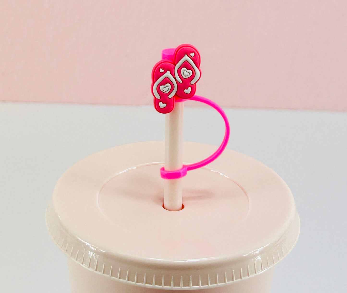 Pink Flip Flops - Straw Topper image 0