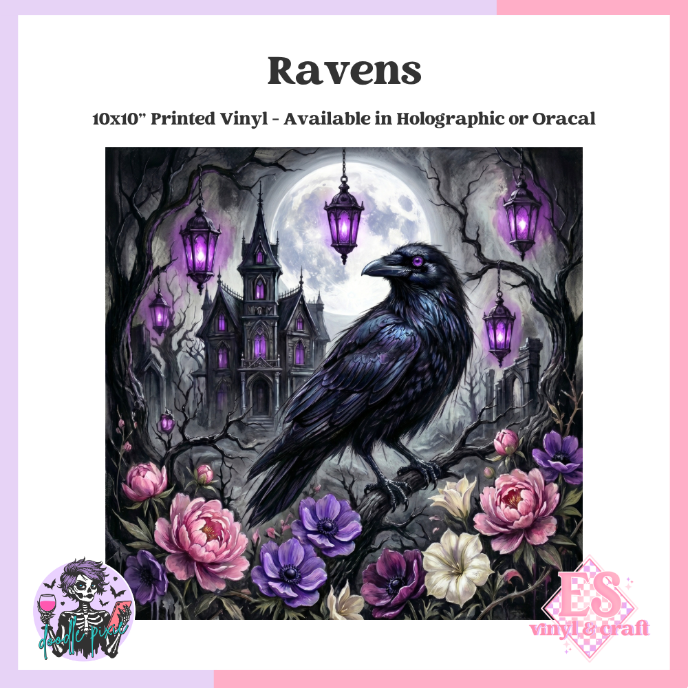 Ravens - 10" x 10" Self Adhesive Vinyl (Oracal or Holo)