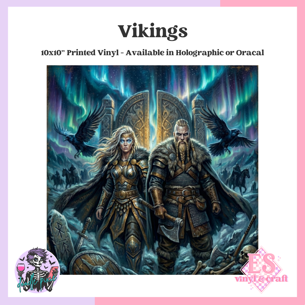 Vikings - 10" x 10" Self Adhesive Vinyl (Oracal or Holo)