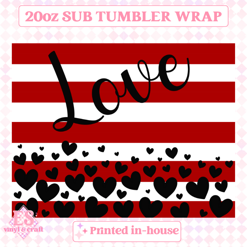 Love (2 Colour Options) - Full 20oz Tumbler Sublimation Print image 3
