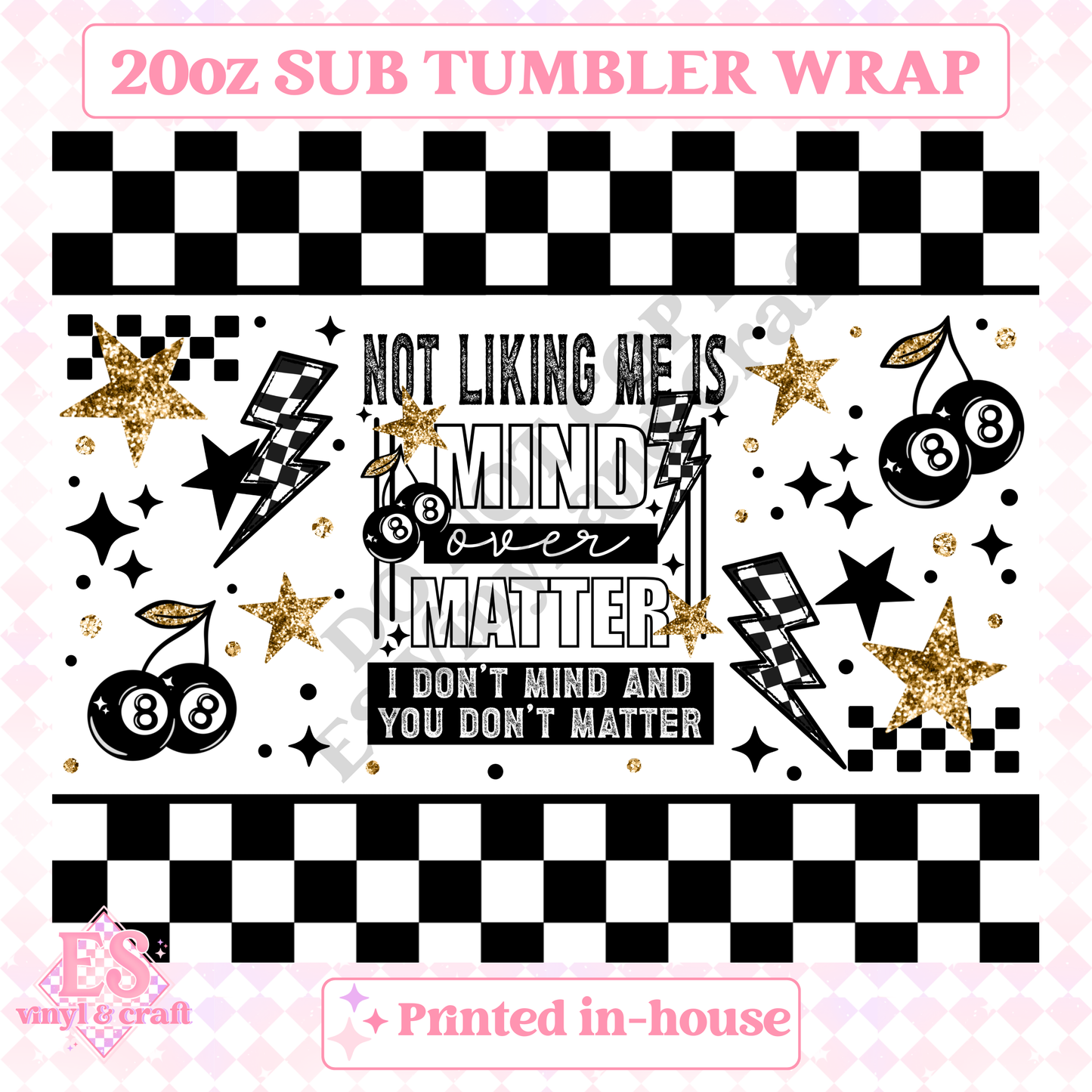 Mind Over Matter - Full 20oz Tumbler Sublimation Print image 1