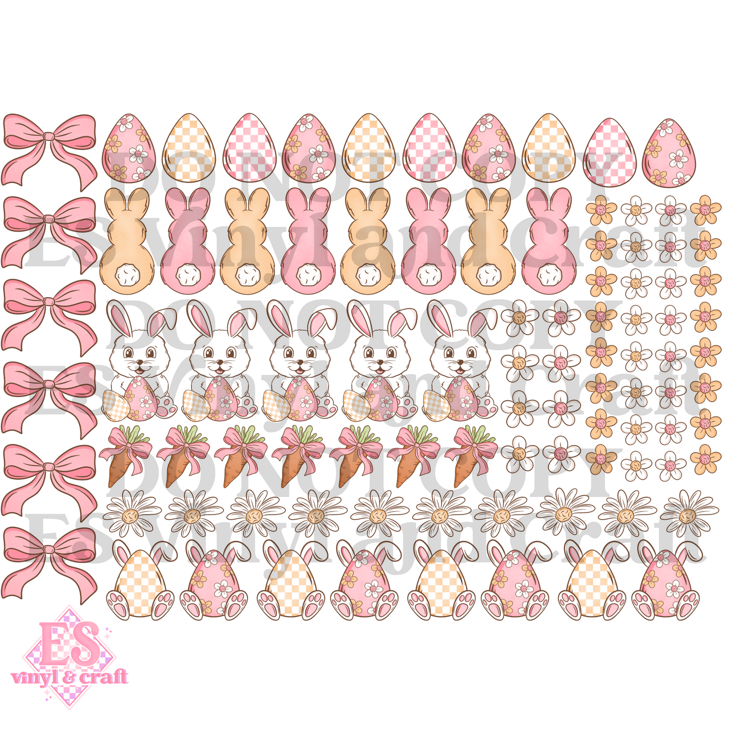 Easter 3 Element Sheet - UVDTF (A4 Sheet) 210mm x 300mm image 1