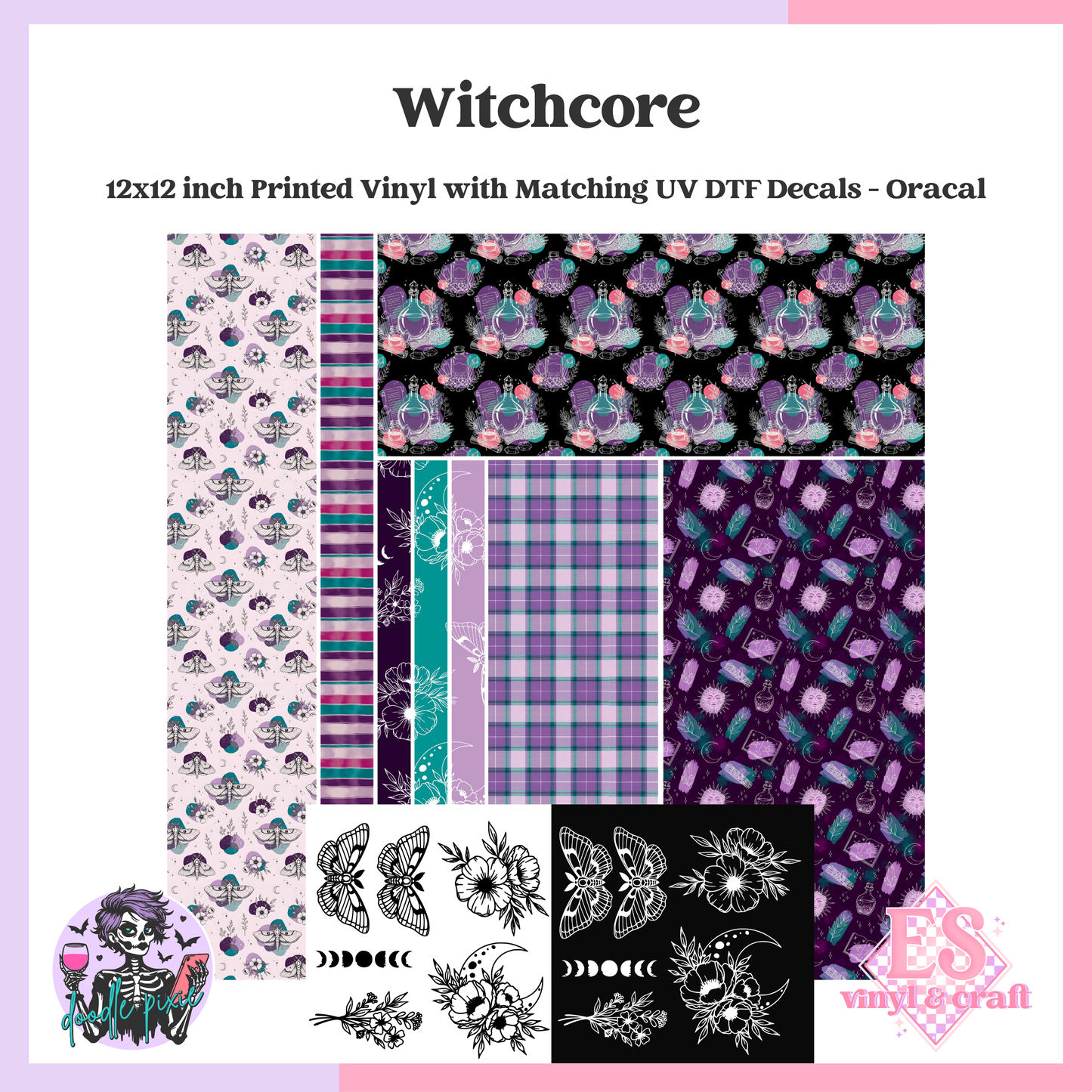 Witchcore Creative Cuts - 12" x 12" Printed Vinyl and UVDTF Decal image 0
