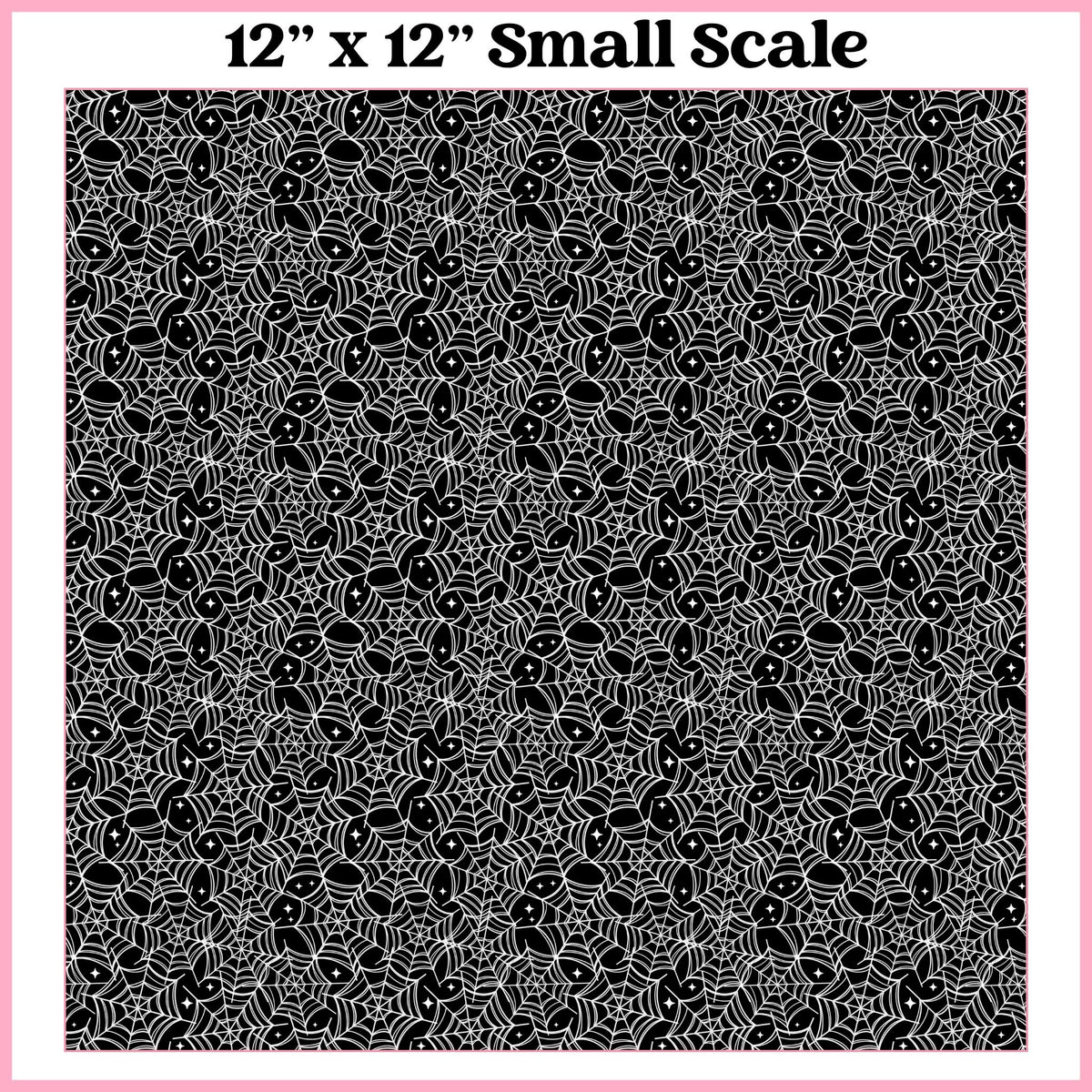 White on Black Webs - 12"x12" Printed Self Adhesive Vinyl