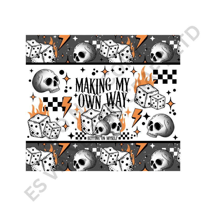 Betting on Myself (White) - Full 20oz Tumbler Sublimation Ready To Print image 1