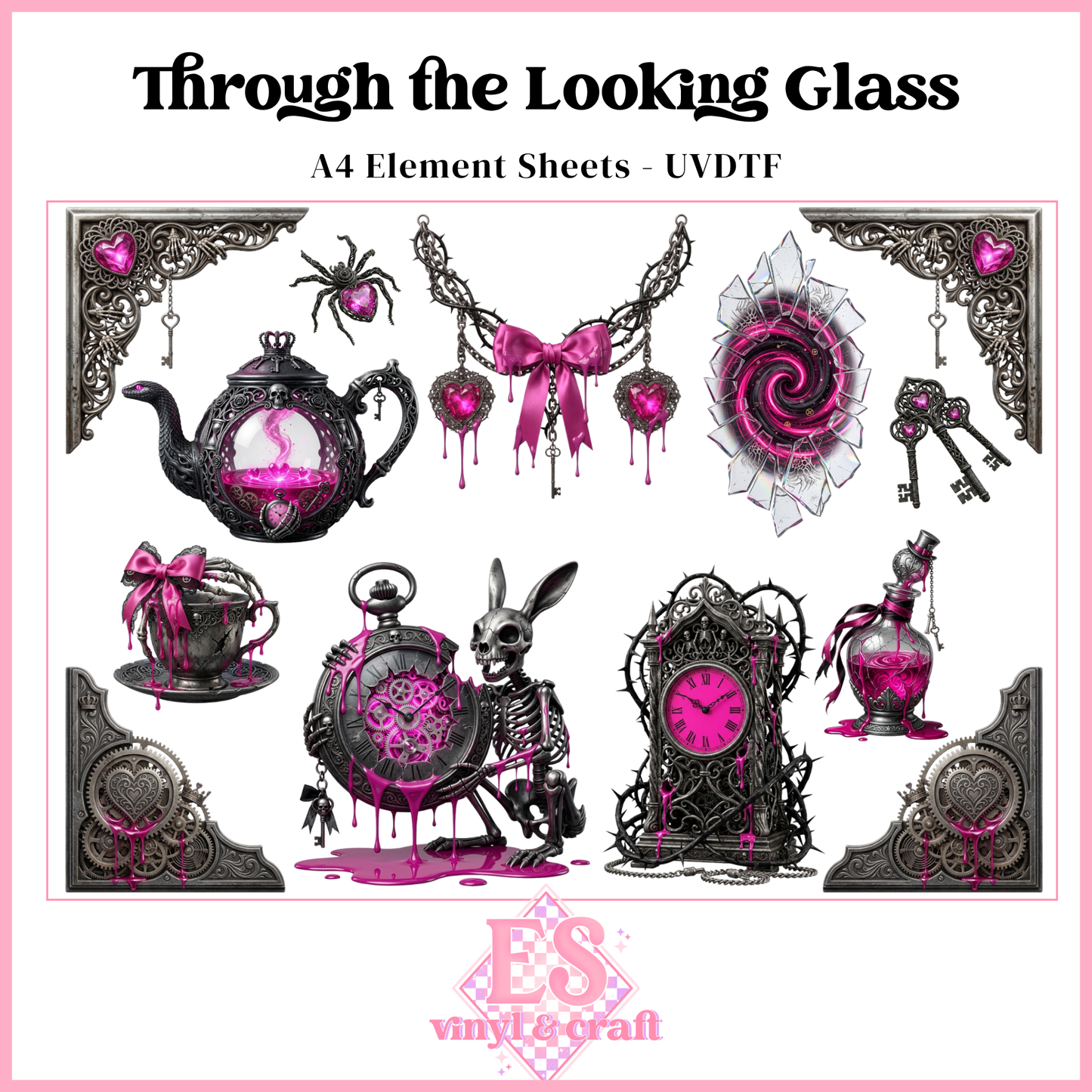 Through the Looking Glass - UVDTF Element Sheet (A4 Sheet)