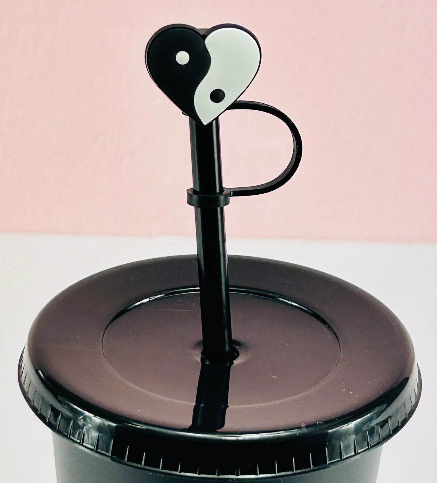 Heart Yin Yang - Straw Topper image 0