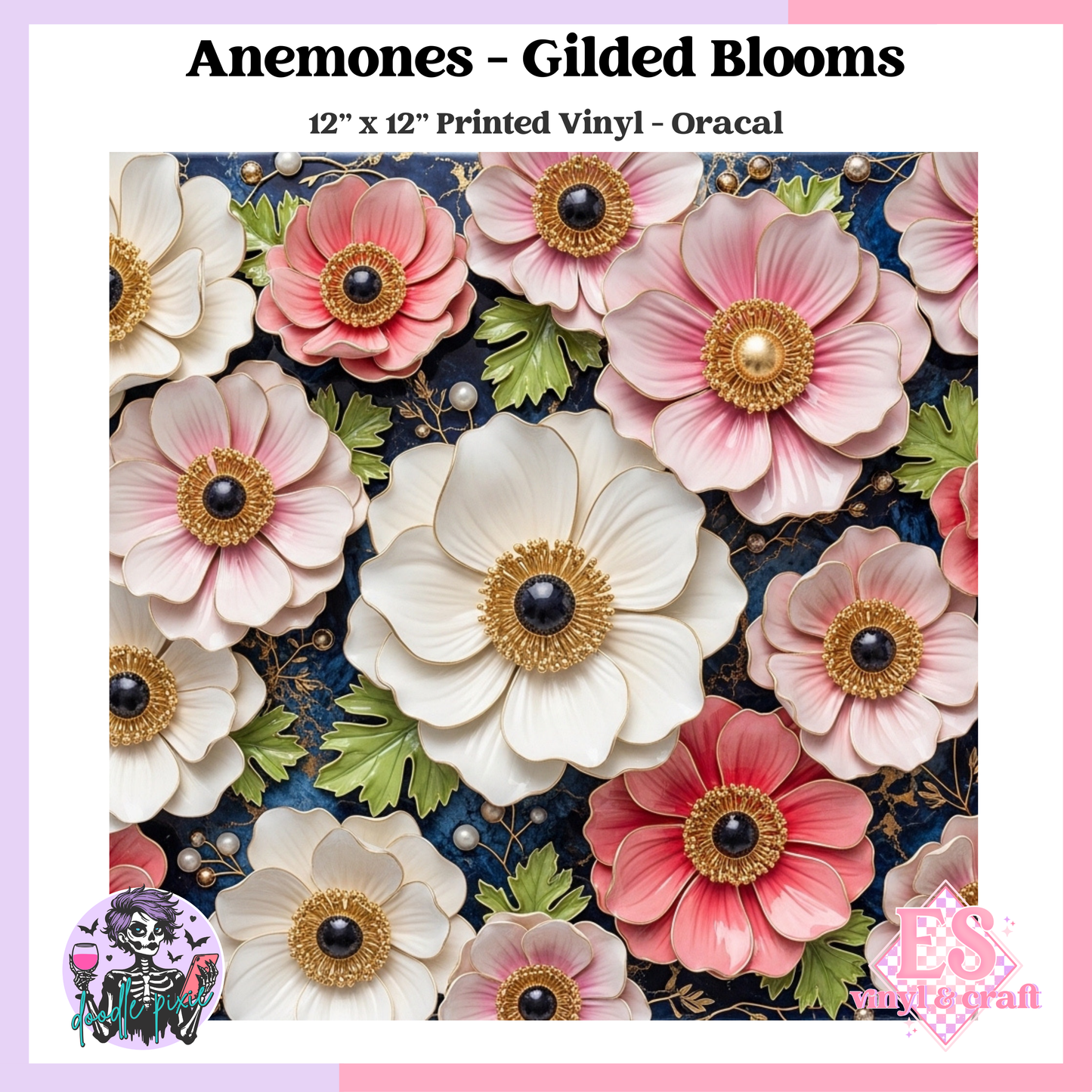 Anemones - 12" x 12" Printed Vinyl image 0