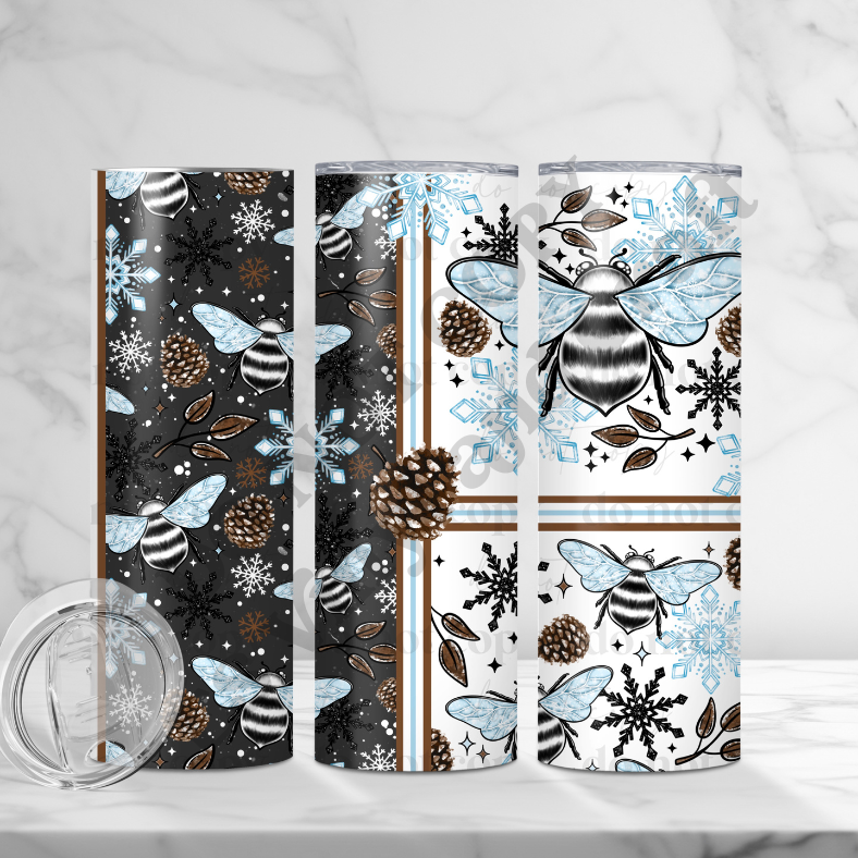 Winter Bees - Full 20oz Tumbler Sublimation Ready image 0